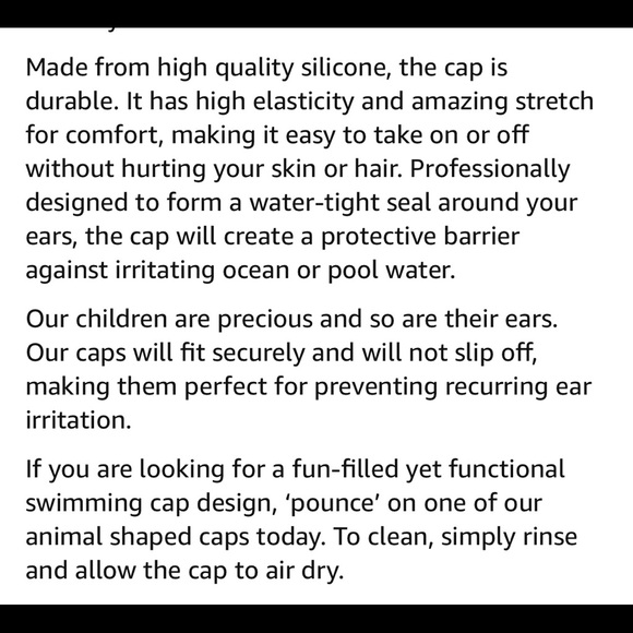 NRFO Cute Animal Silicone Swim Cap Girls Pink - Picture 7 of 8